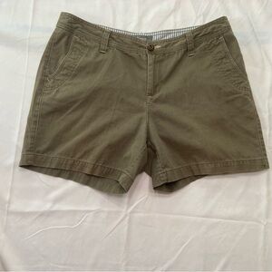 Green Cotton Twill Bermuda Shorts